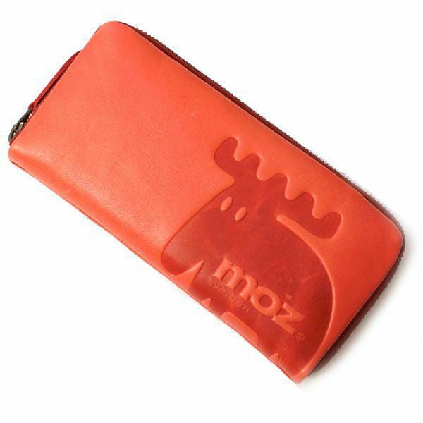 送料無料　新品　moz（モズ）　ラウンドファスナー　長財布　レッド 楽天市場】全3色！moz（モズ）ロゴデザイン リアルレザー ラウンド