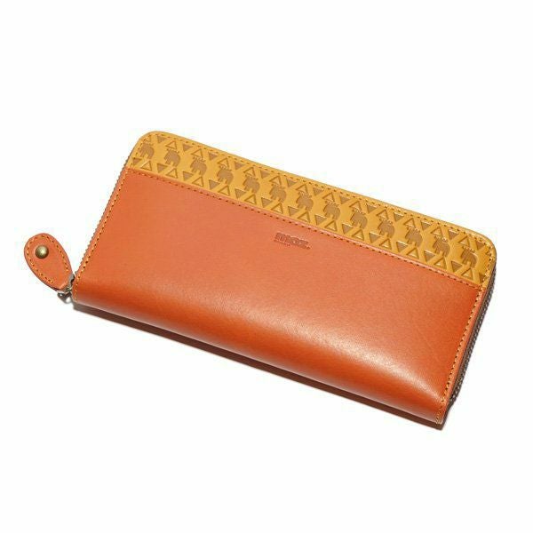 箱付 送料無料　新品　moz（モズ）　ラウンドファスナー　長財布　キャメル moz（モズ） 長財布 レディース 本革 財布 レザー ロングウォレット