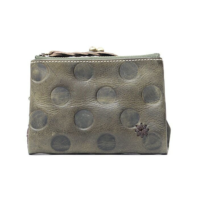 【公式】Laugh*Roughラフラフがま口財布ウォレットドット型押し革コンパクト小さいレディース大人本革かわいいレザー牛革水玉本革誕生日プレゼントギフト女性laughrough-77050