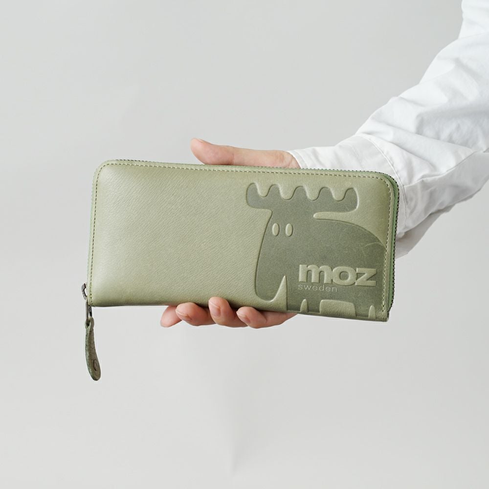 箱付 送料無料　新品　moz（モズ）　ラウンドファスナー　長財布　グリーン モズ moz ラウンドファスナー長財布 （91.グリーン） -ファッション