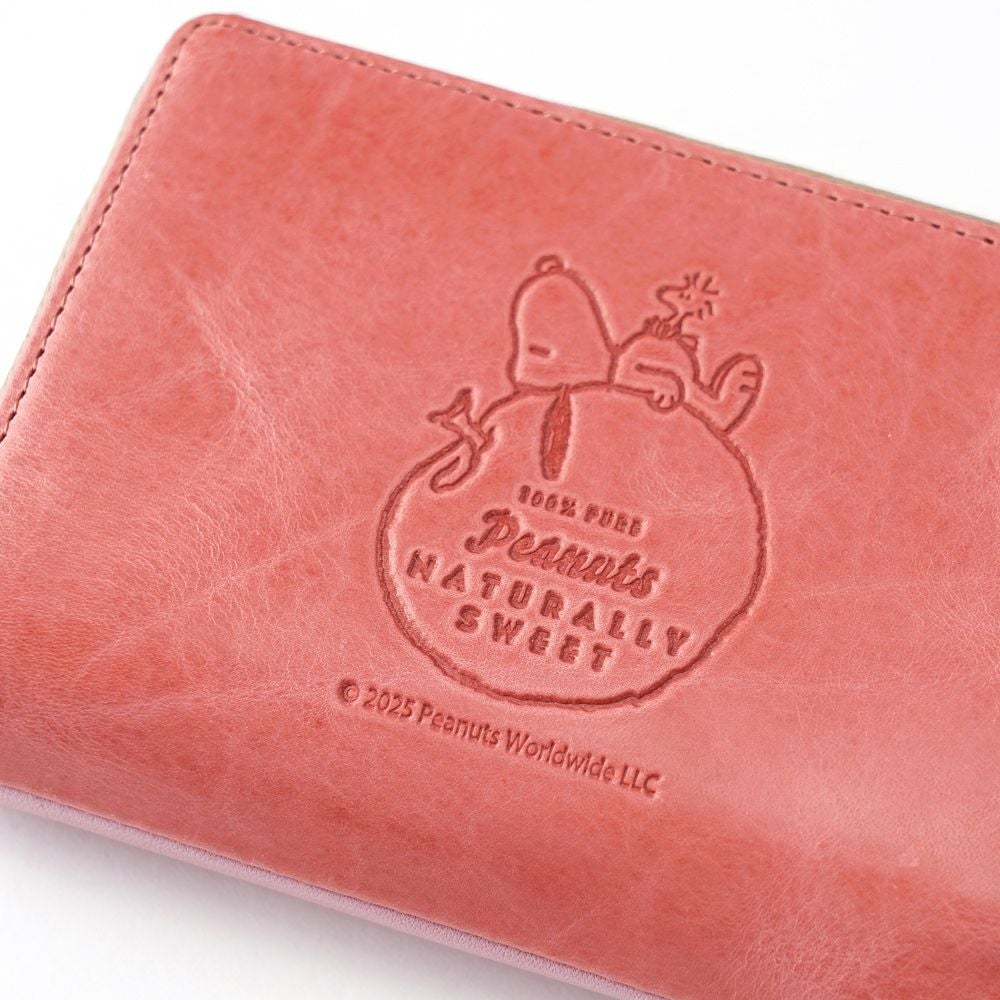 PEANUTS SNOOPY 二つ折り革財布 ピンク SNOOPY（スヌーピー） 財布 PEANUTS ピーナッツ 二つ折り財布 フルーツ