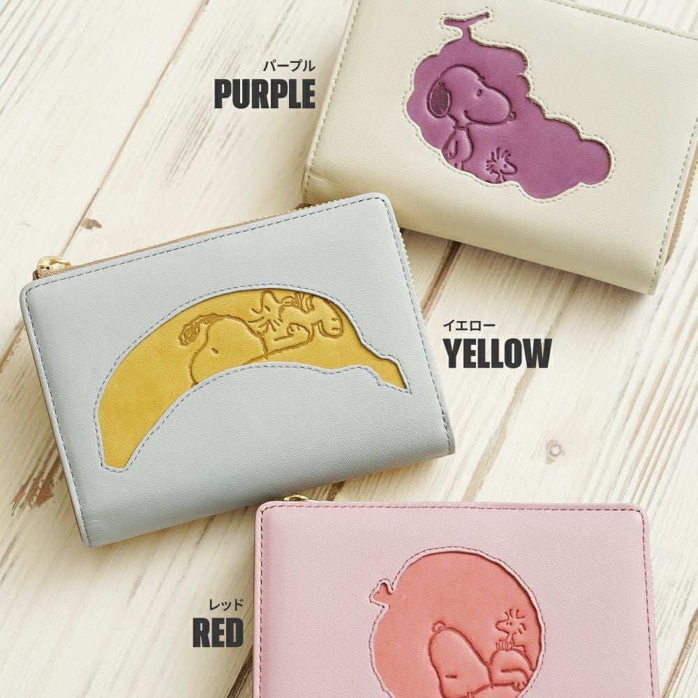 フルーツの窓から覗くスヌーピーの本革財布 No.73532 No.73533 No.73534